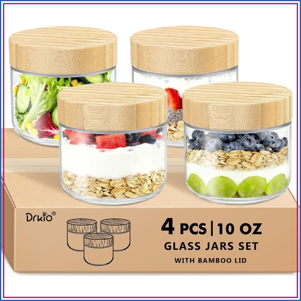 Meal Prep Chia Pudding - حاويات زجاجية لحفظ الشوفان طوال الليل