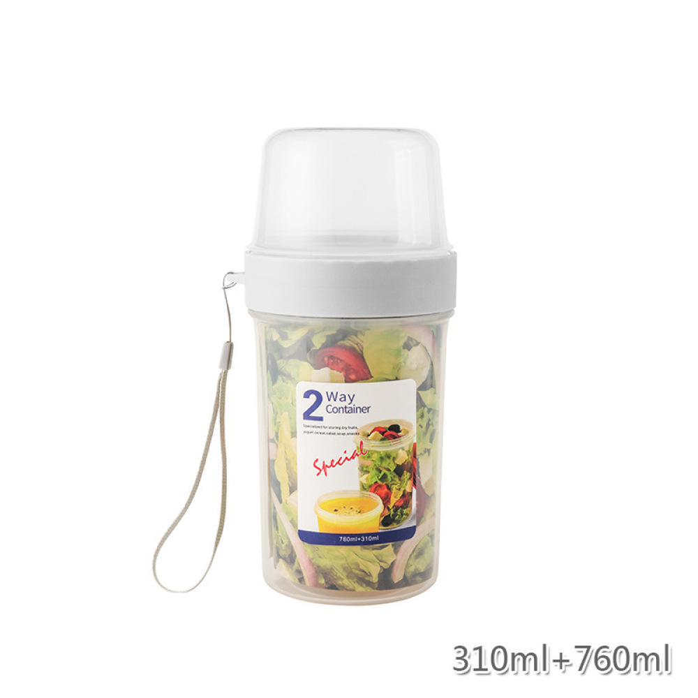 Meal Prep Yogurt Cups - حاوية طعام محمولة مزدوجة الطبقات مانعة