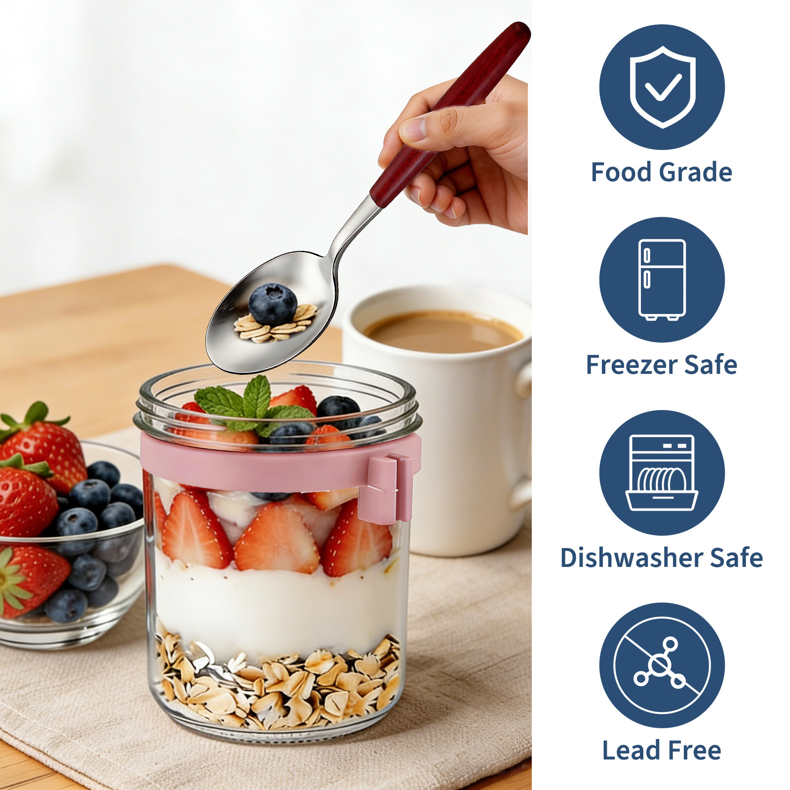 أوعية شوفان للإفطار سعة 16 أون - مراجعة Meal Prep Yogurt Cups وسعره
