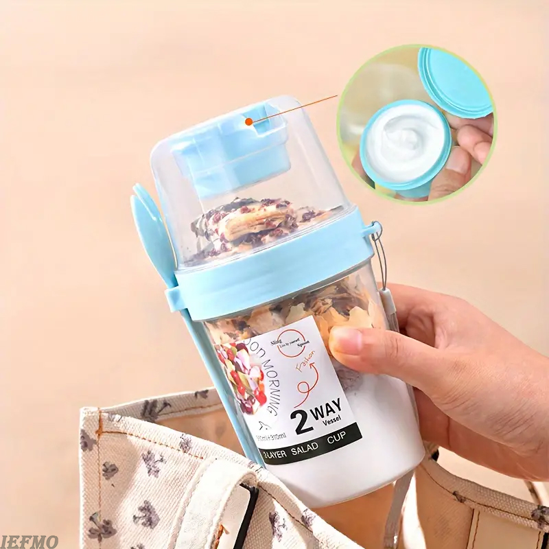 طقم وعاء سلطة محمول مع شوكة مد - مراجعة Meal Prep Yogurt Cups وسعره
