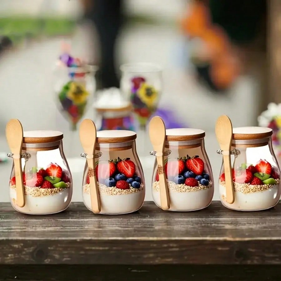 4 عبوات لحفظ الشوفان الليلي، أ - مراجعة Meal Prep Yogurt Cups وسعره