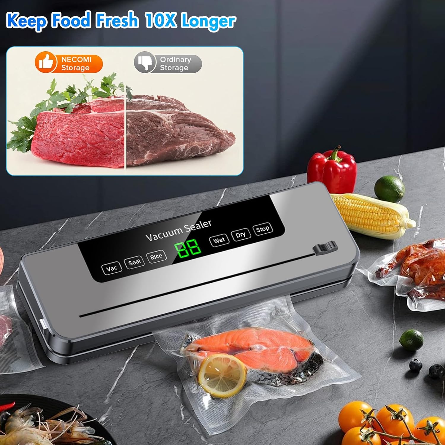 ماكينة ختم الفراغ مع 10 أكياس  - مراجعة Meal Prep Vacuum Seal وسعره