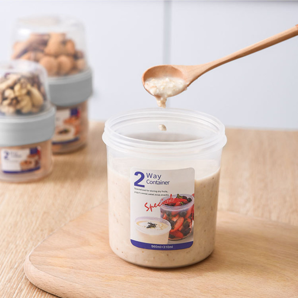 حاوية طعام محمولة مزدوجة الطبق - مراجعة Meal Prep Yogurt Cups وسعره